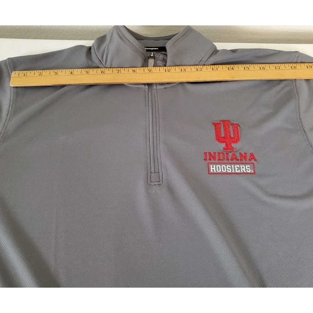 Champion Indiana Hoosiers NCAA Quarter Zip Gray Men's Large  NWT